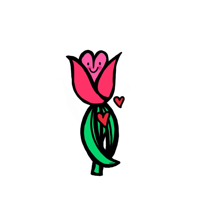 Handgetekende bloemenillustratie door Marretjes
